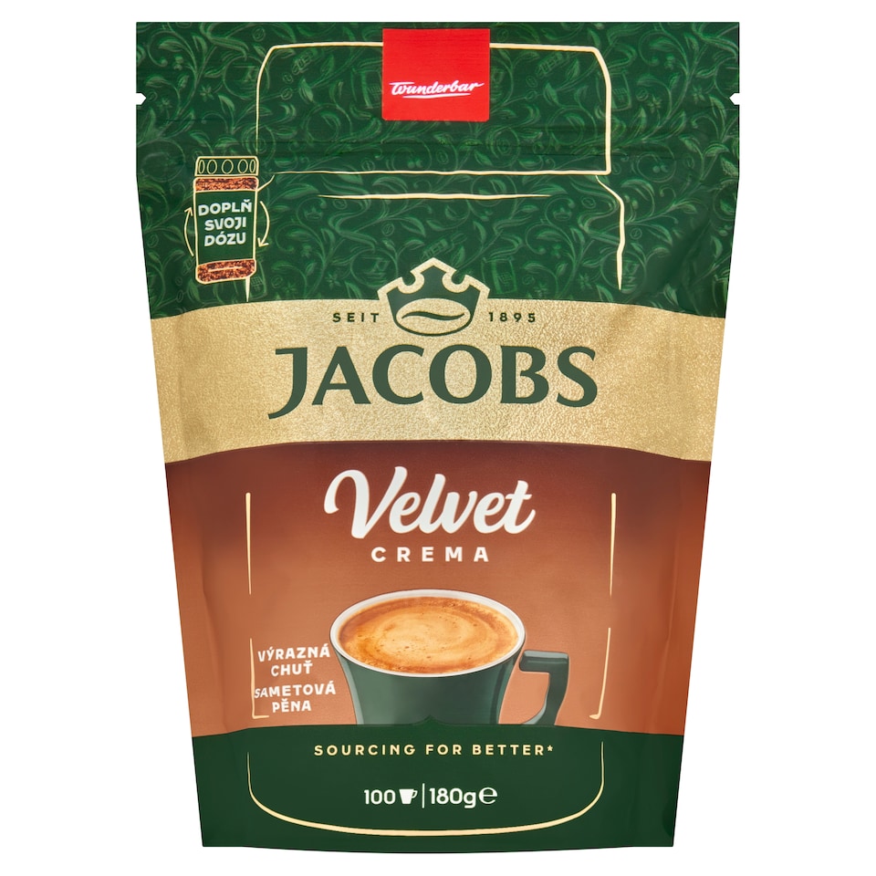 Obrázek 1 pro produkt Jacobs Velvet Crema rozpustná káva 180g