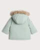 image 2 of F&F Baby Faux Fur Hooded Shower Resistant Parka in Green