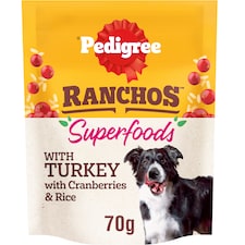 Pedigree Ranchos Superfoods Dog Food Treat with Turkey 70g