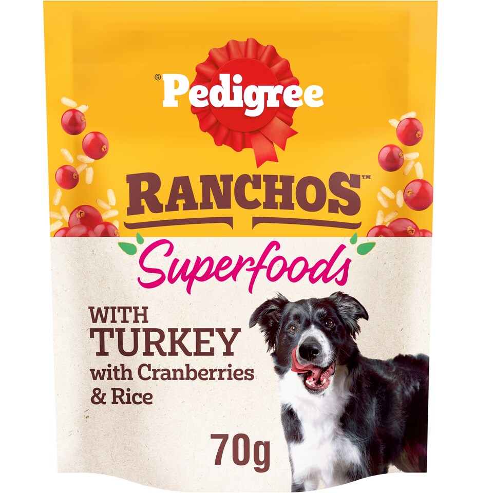 image 1 of Pedigree Ranchos Superfoods Dog Food Treat with Turkey 70g