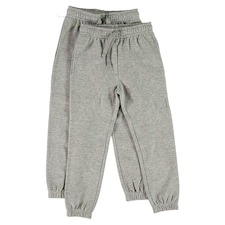 F&F School Unisex 2-Pack Cotton Rich Cuffed Joggers in Grey Marl