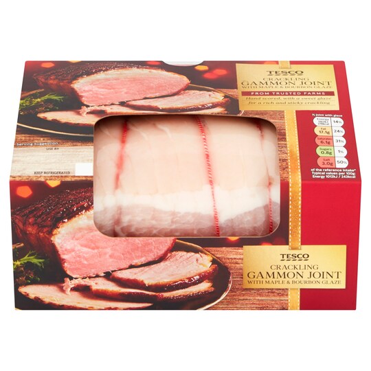 Tesco Gammon With Maple & Bourbon Glaze 800G Tesco Groceries