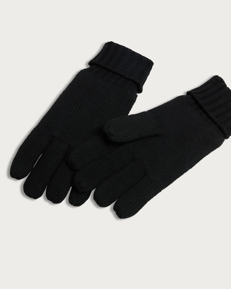 image 1 of F&F Ribbed Knitted Gloves in Black
