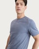 image 1 of F&F Pure Cotton Stripe Print Slim Fit T-Shirt in Blue