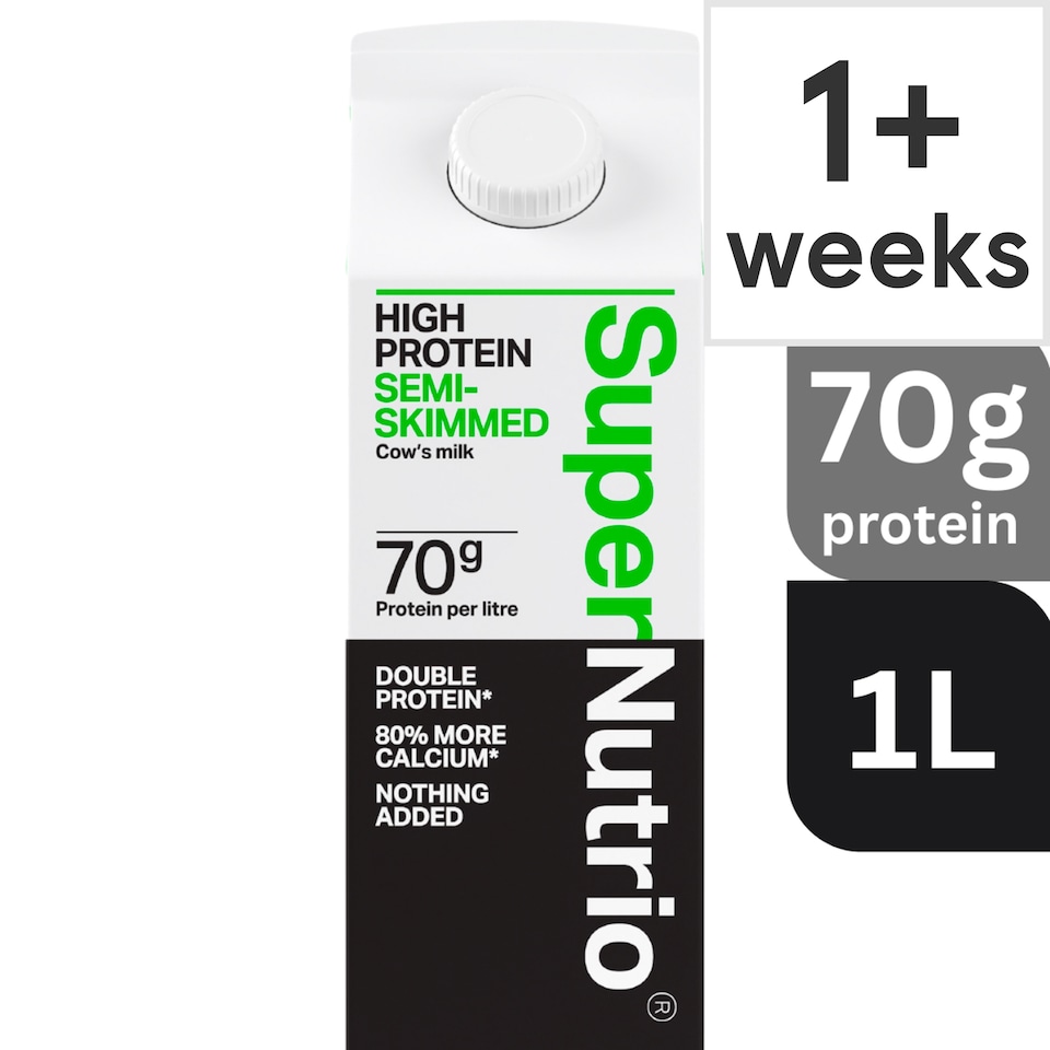 image 1 of SuperNutrio High Protein Fresh Semi Skimmed Milk 1l