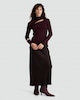 image 1 of F&F Knitted Cut Out Detail Jumper in Burgundy