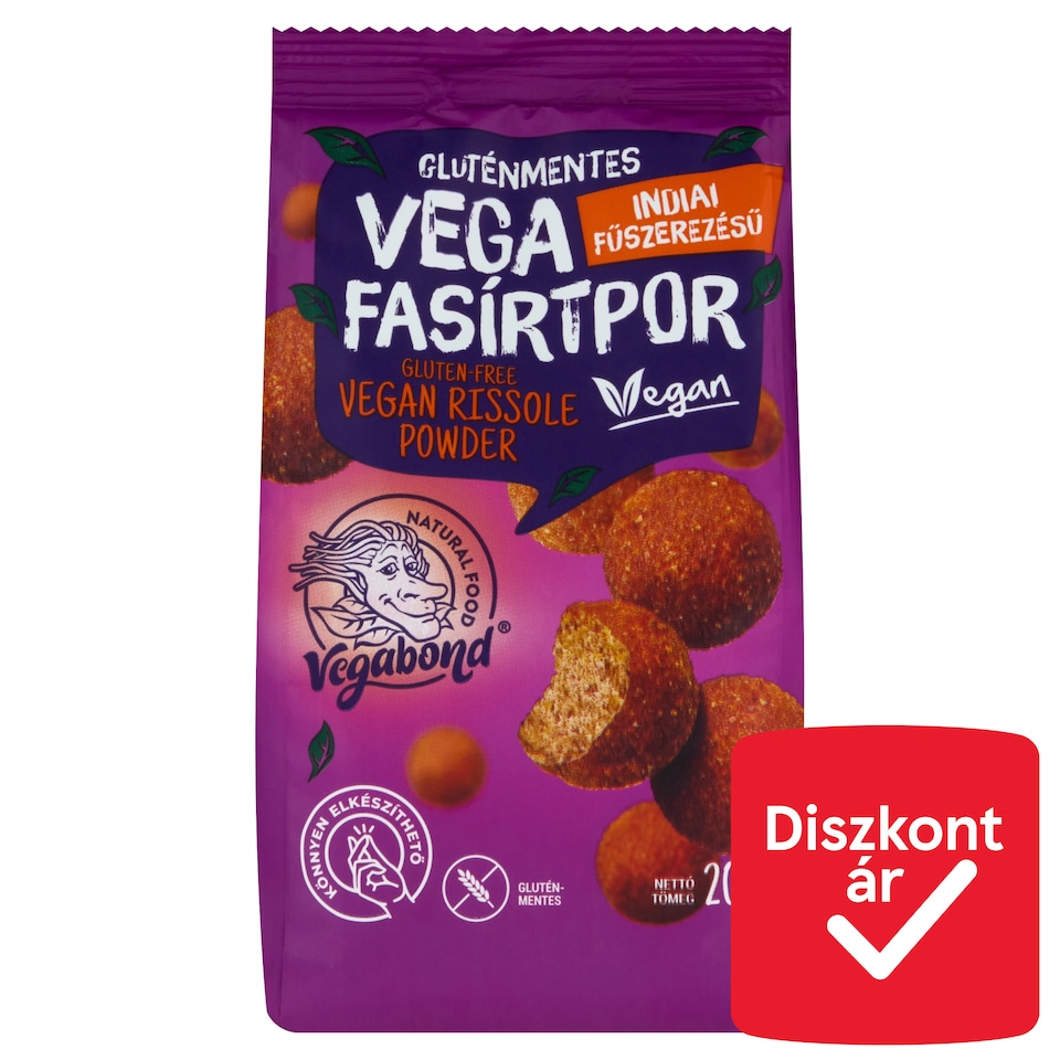 Vegabond gluténmentes vega indiai fűszerezésű fasírtpor 200 g  1. kép