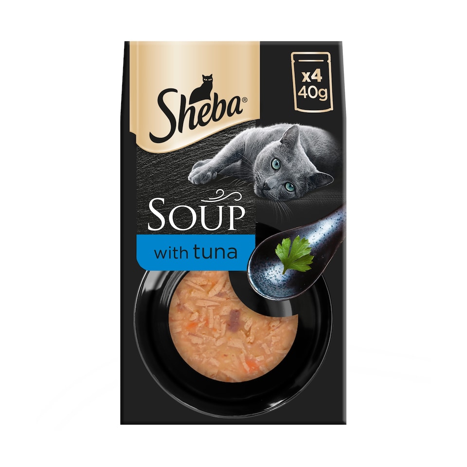 image 1 of Sheba Classics Cat Food Soup Pouches Tuna Fillet 4x40g