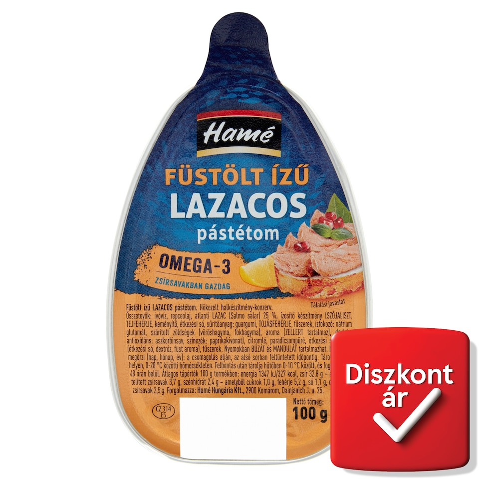 Hamé füstölt ízű lazacos pástétom 100 g