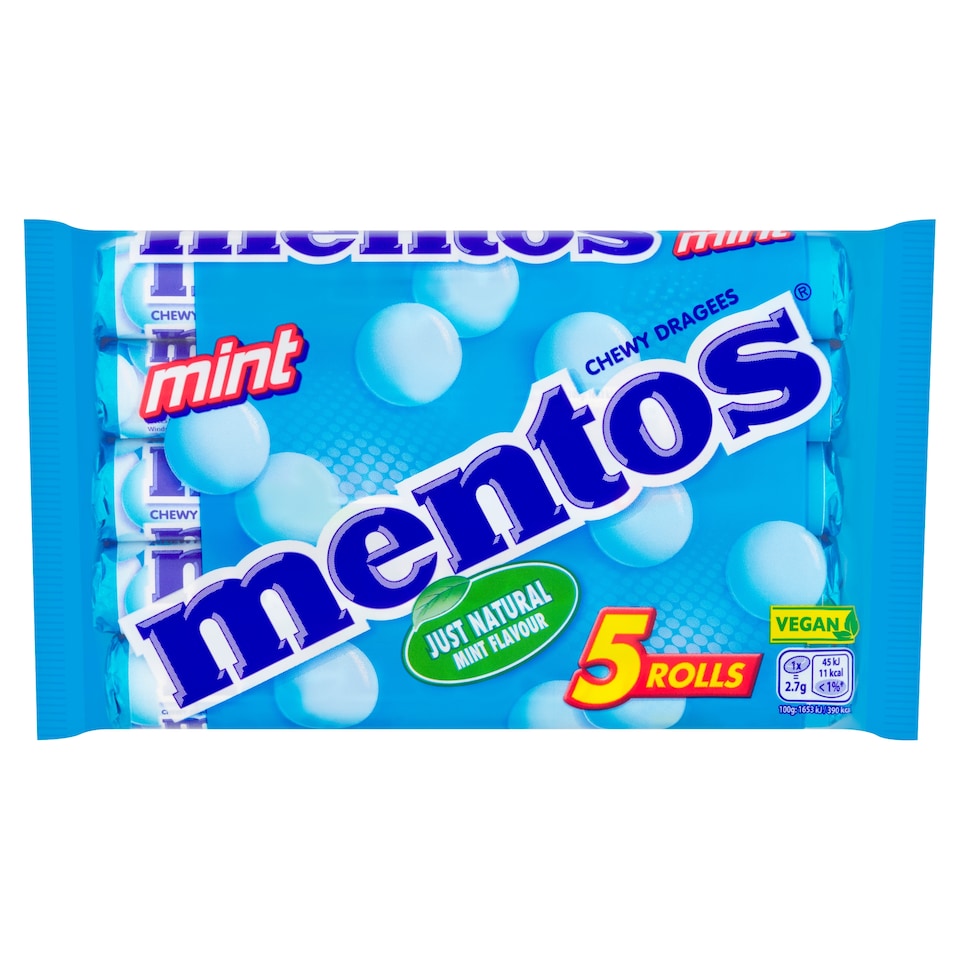 image 1 of Mentos Mint Chewy Sweets 5 X 38G