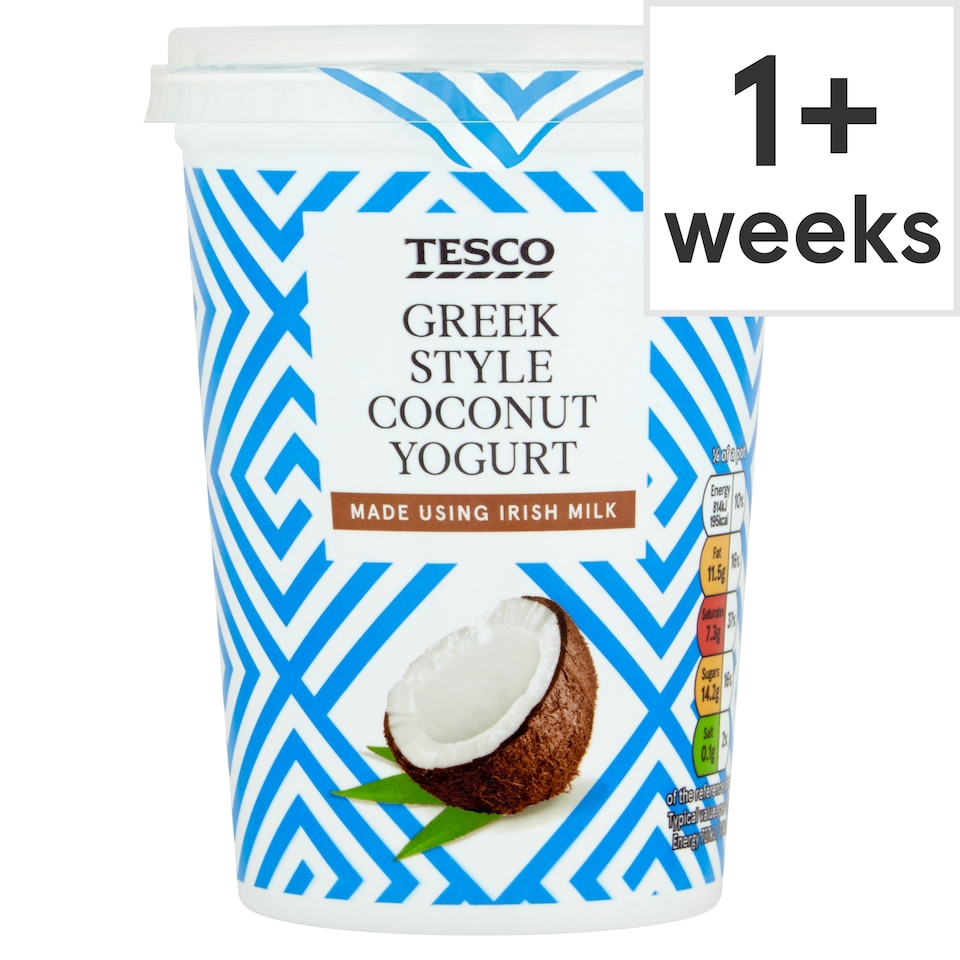 Tesco Greek Style Coconut Yoghurt 450G