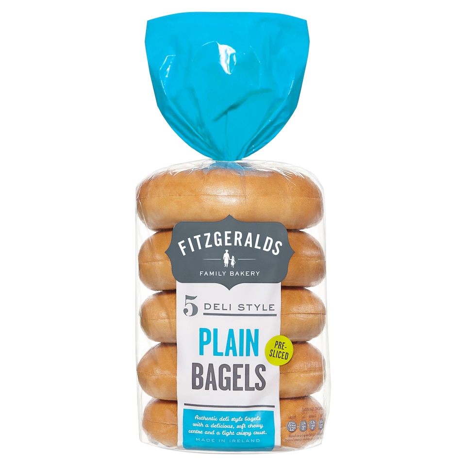 Fitzgerald 5 Plain Bagels 425G