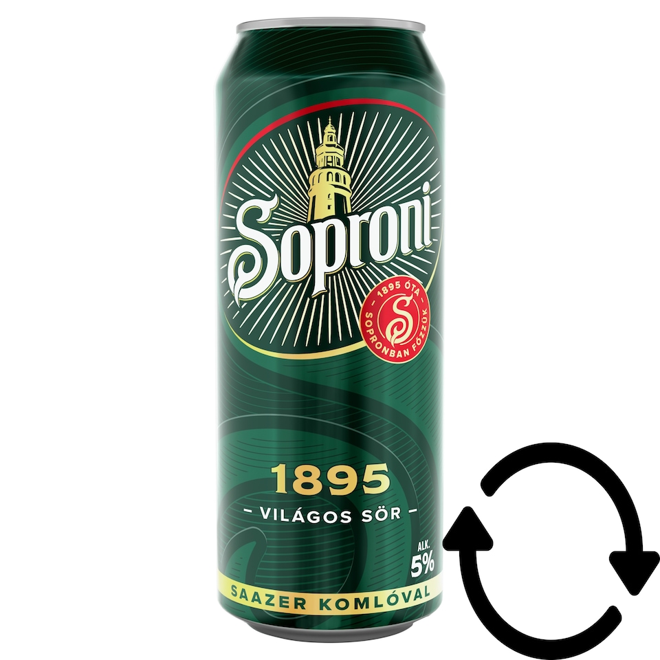 Soproni 1895 minőségi világos sör 5% 500 ml