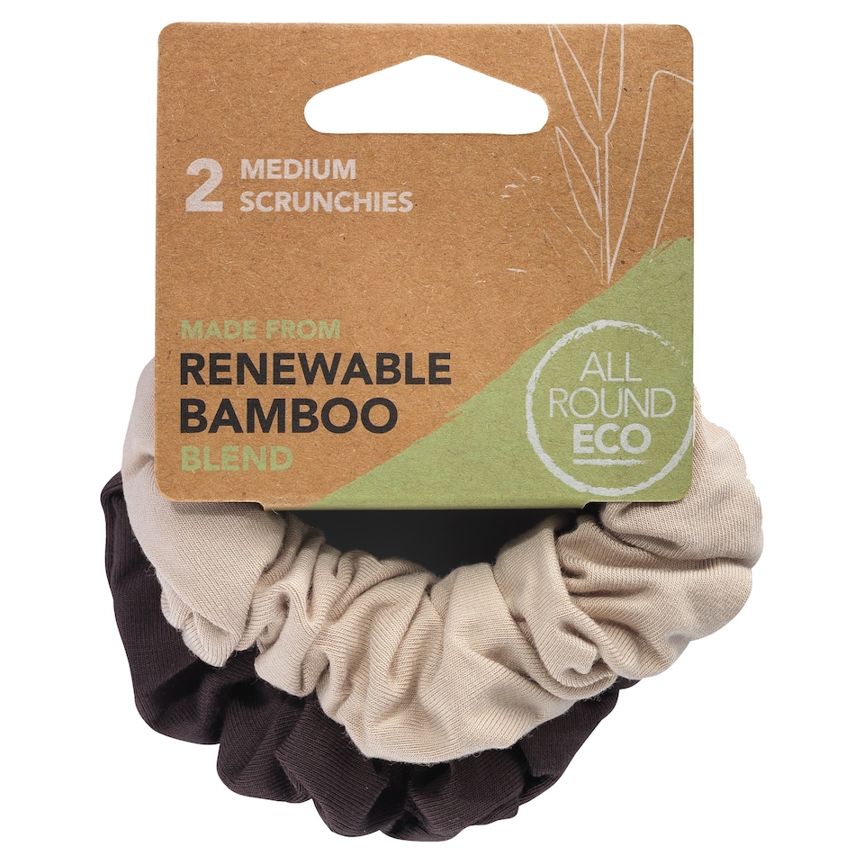 All Round Eco Medium Bamboo Scrunchies 2 Pack