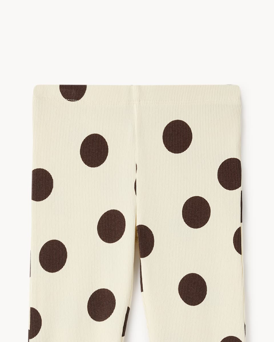 image 1 of F&F Girls Cotton Rich Polka Dot Sweatshirt and Flared Leggings Set in Cream