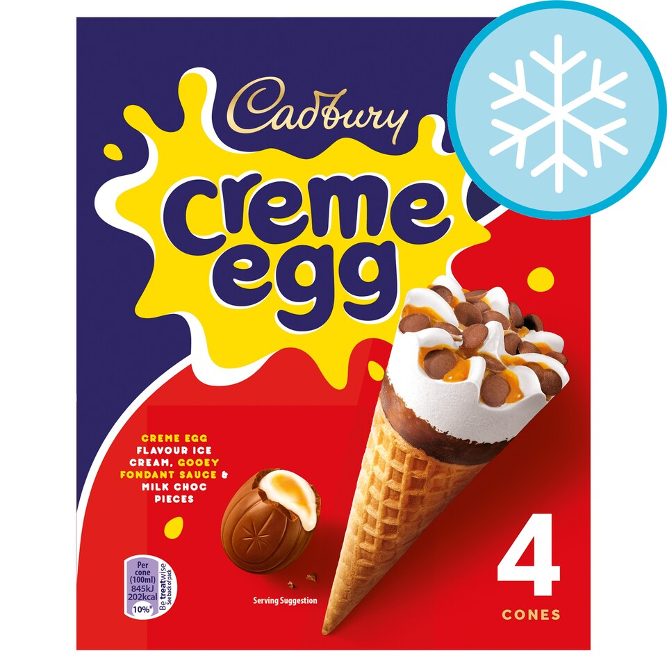 Cadbury Creme Egg Ice Cream Cones 4X100ml