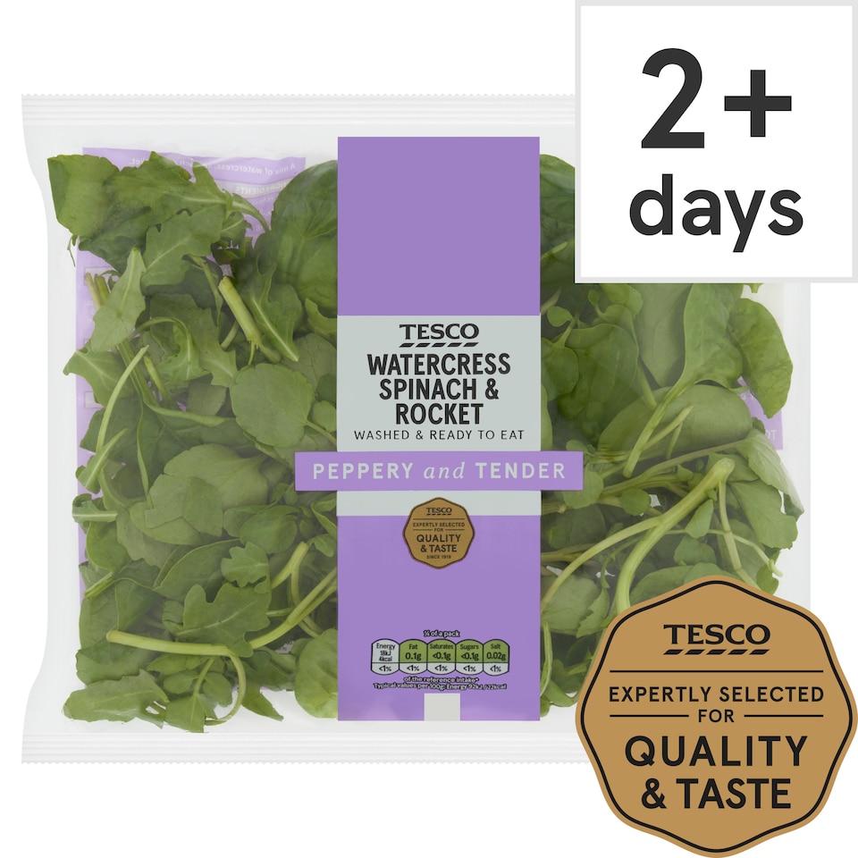 image 1 of Tesco Watercress, Spinach & Rocket 80g