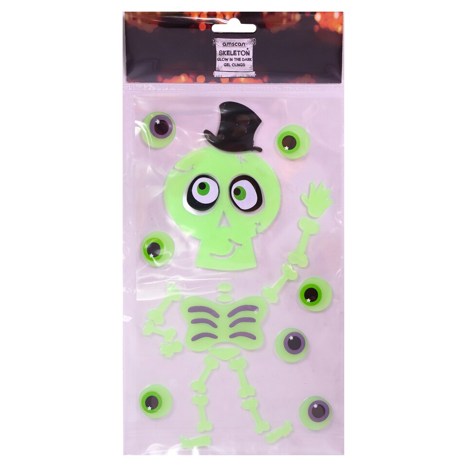 Skeleton Glow In The Dark Gel Cling