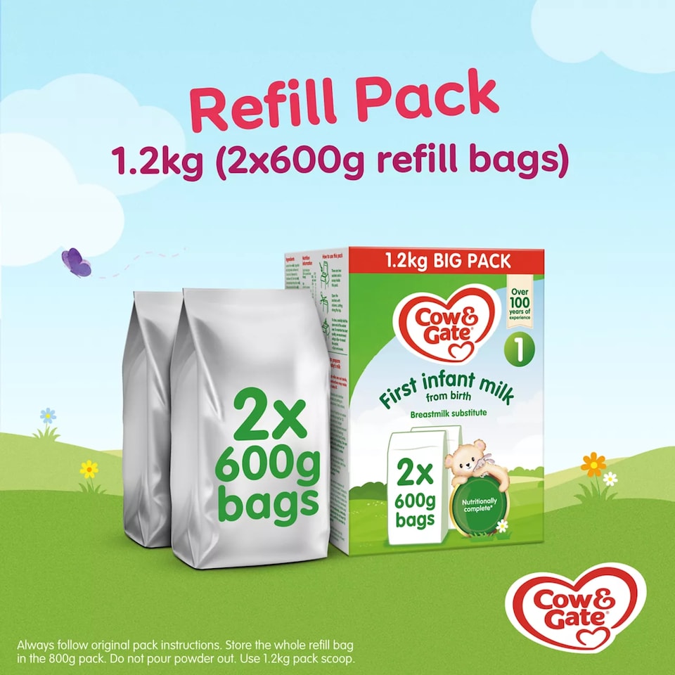 image 1 of Cow & Gate 1 First Infant Baby Milk Formula Powder from Birth Big Pack 1.2kg