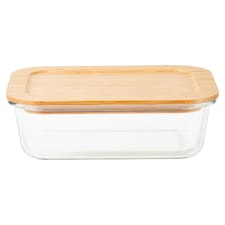 Tesco Glass Food Storage Bamboo Lid 1L