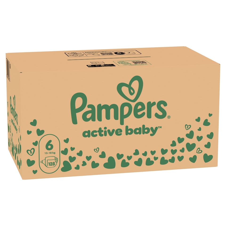 Pampers Active Baby Pelenka, Méret: 6, 128 db Pelenka, 13kg-18kg  1. kép