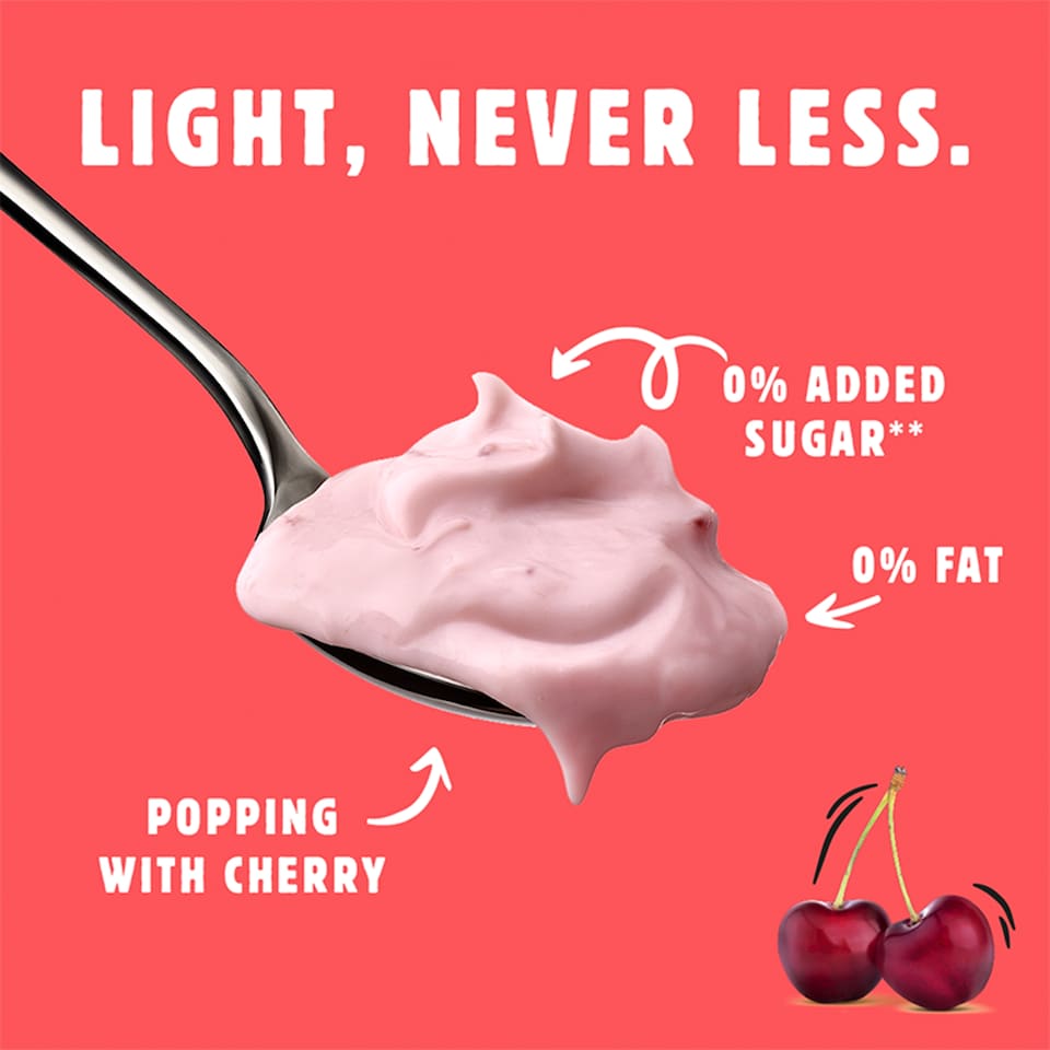 image 1 of Light & Free Cherry Greek Style Fat Free Yoghurt 4x115g