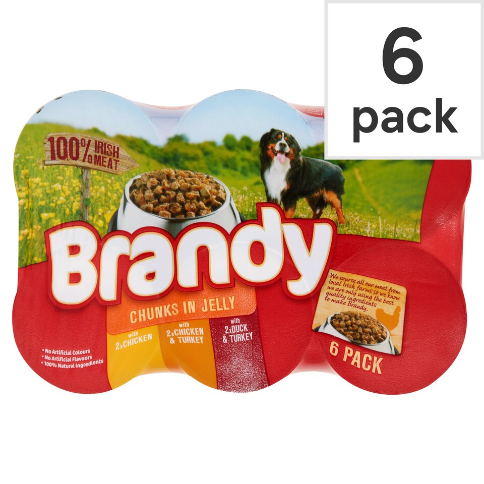Brandy Variety Cuts In Jelly Tinned Dog Food 6X395g Tesco Groceries