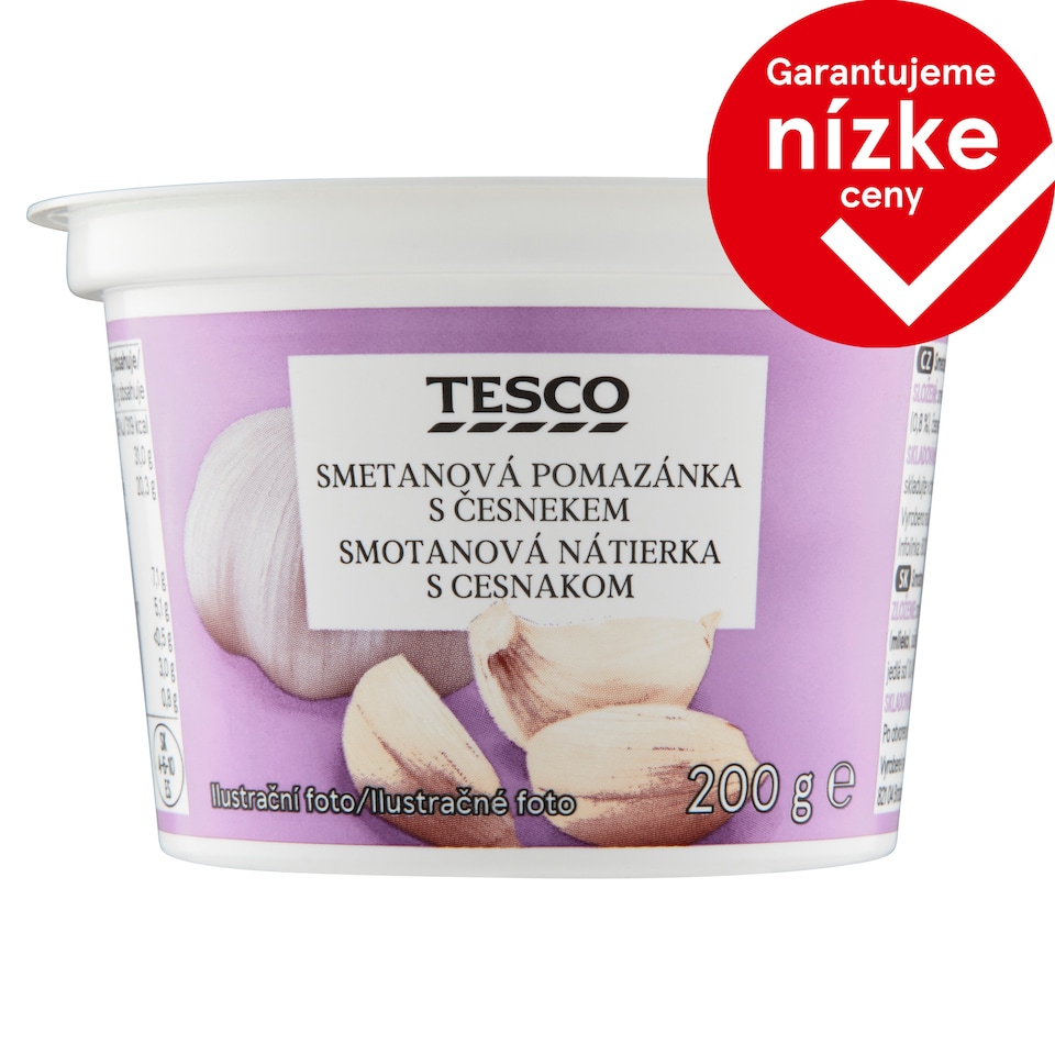 Tesco Smotanová nátierka s cesnakom 200 g