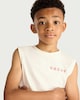 image 3 of F&F Boys Pure Cotton Printed Oversized Fit Vest in Cream