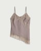 image 4 of F&F Satin Lace Trim Asymmetric Hem Cami Top in Mink