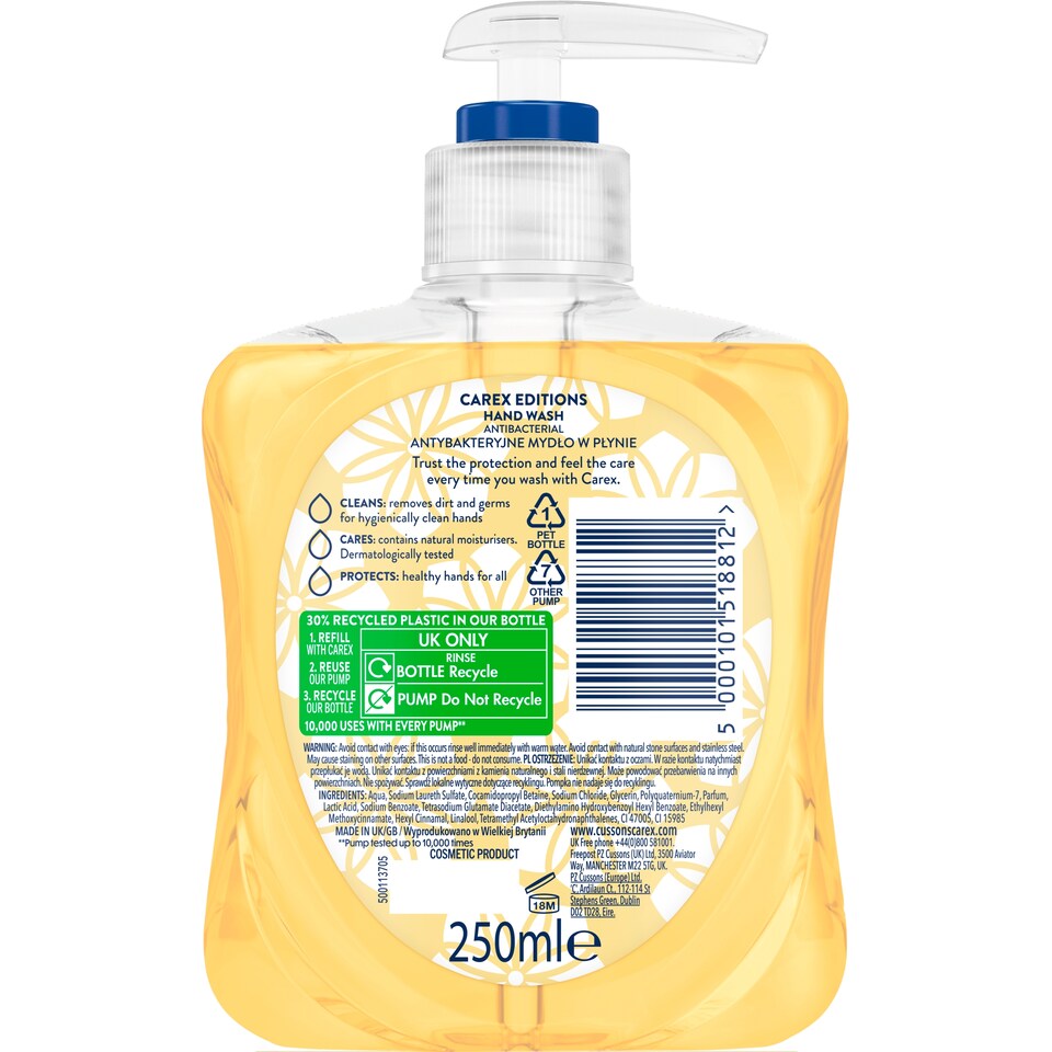 image 1 of CAREX EDITIONS SUNLIT SPRING DAISY & JASMINE HANDWASH 250ML