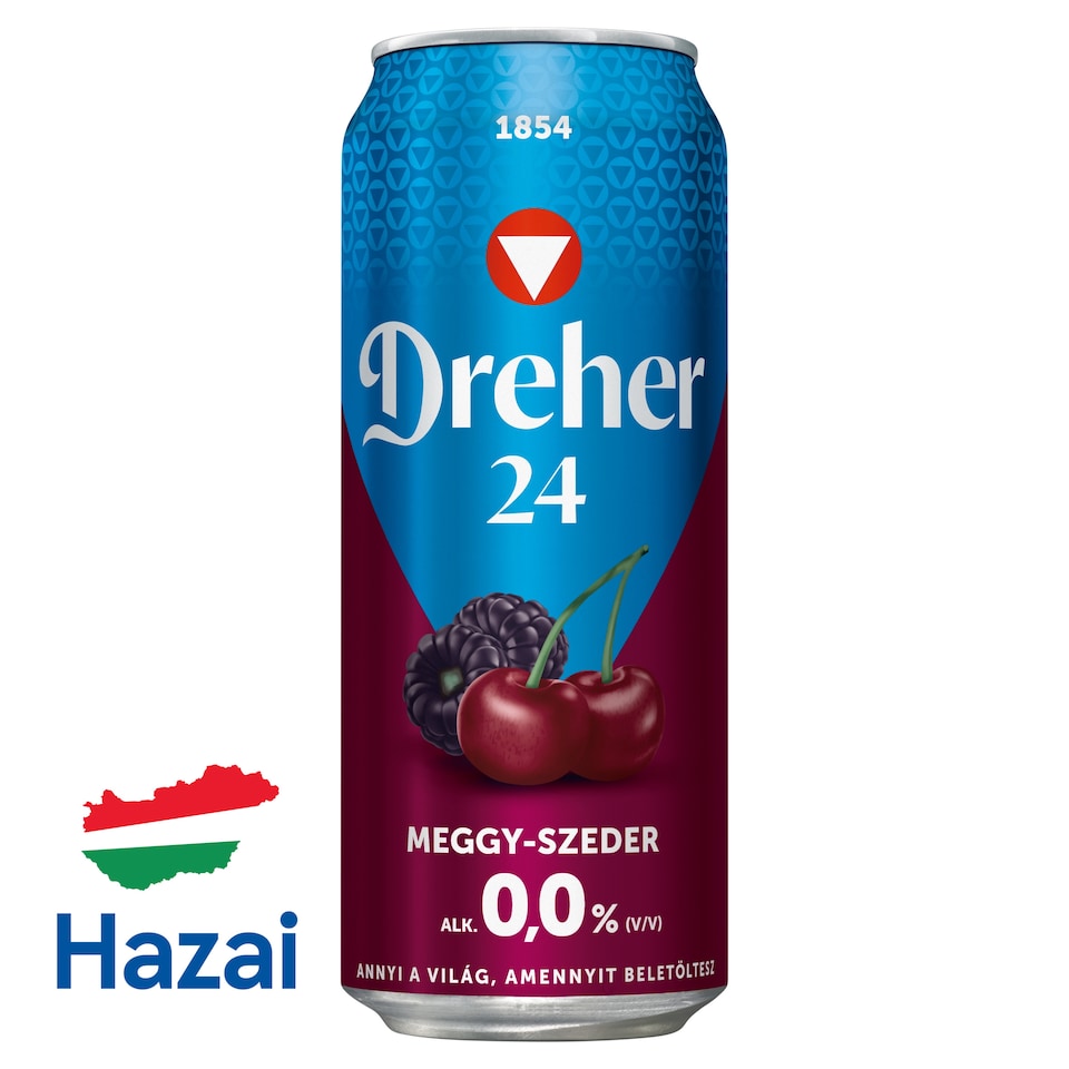 Dreher 24 Sour Cherry Mixture of Non-Alcoholic Light Beer and Cherry-Blackberry-Flavore 0,0% 0,5 l