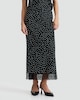 image 3 of F&F Lace Hem Polka Dot Midi Skirt in Multi Black