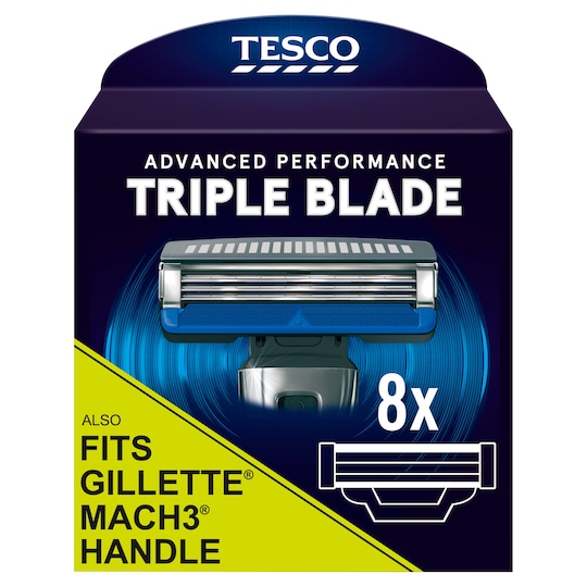 Tesco Triple Blade Advance 8 Pack Blades Tesco Groceries