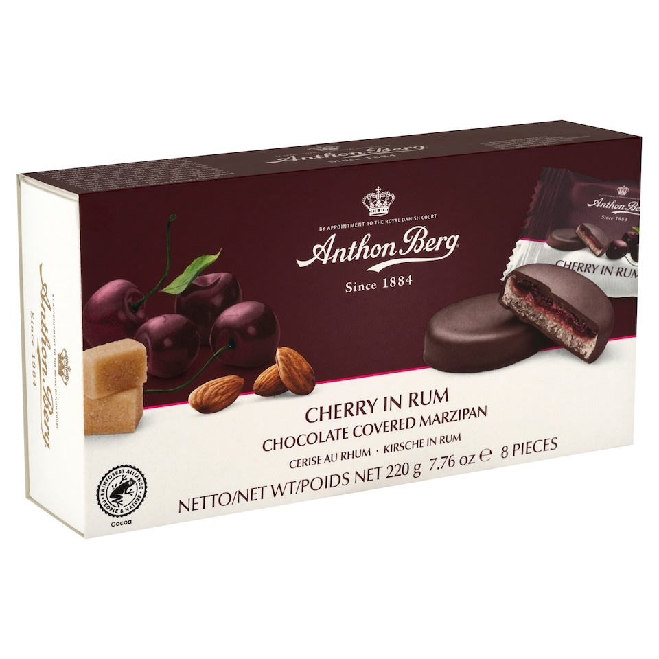 Anthon Berg csokoládé marcipánnal és rumban lévő cseresznyével töltve 8 db 220 g  1. kép