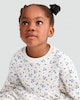 image 2 of F&F Girls Cotton Rich Floral Print Long Sleeved Sweater Dress in Cream