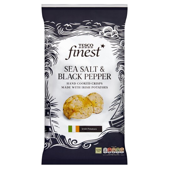 Tesco Finest Sea Salt And Black Pepper Crisps 150G