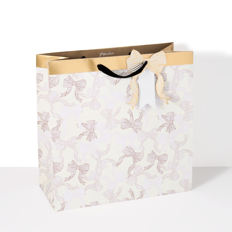 image 1 of Paperchase Rekrafted Extra Large Bow Gift Bag