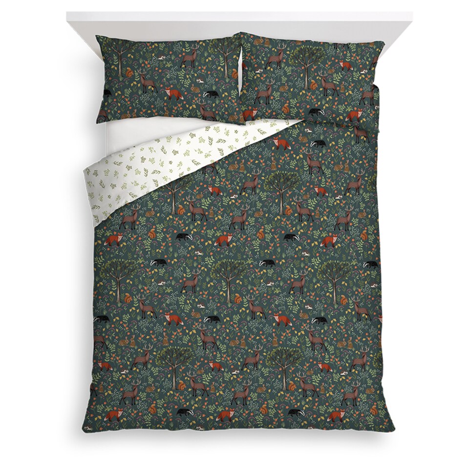 Tesco Woodland Easy Care Duvet Set Double