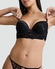 image 2 of F&F Floral Lace Corset Style Longline Bra in Black