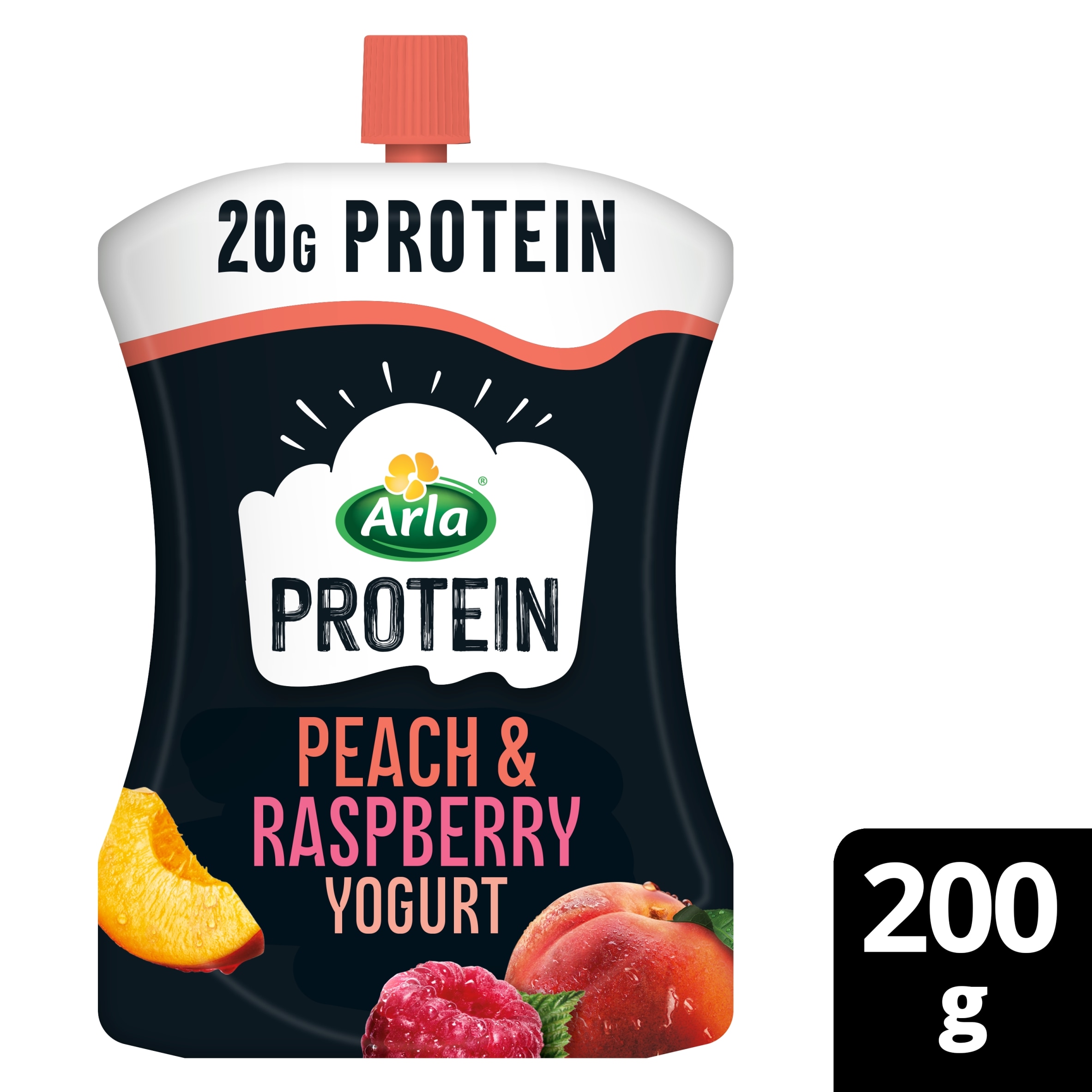 Arla Protein Peach & Raspberry Yogurt Pouch 200g