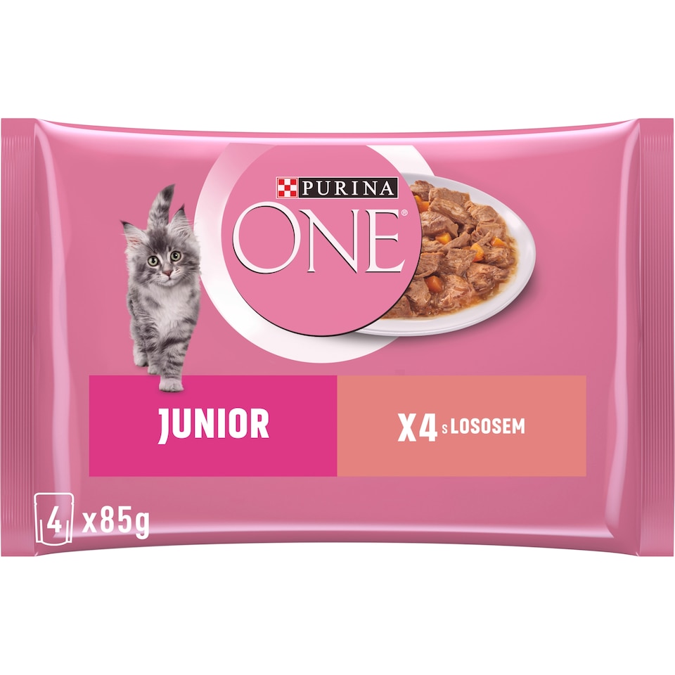 obrázok 1 z Purina ONE Junior kapsičky pre mačiatka losos v šťave 4 × 85 g