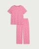 image 5 of F&F Pure Cotton Heart Print Pyjama Set in Multi Pink