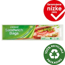 Tesco Vrecká na potraviny s klipsami 120 ks