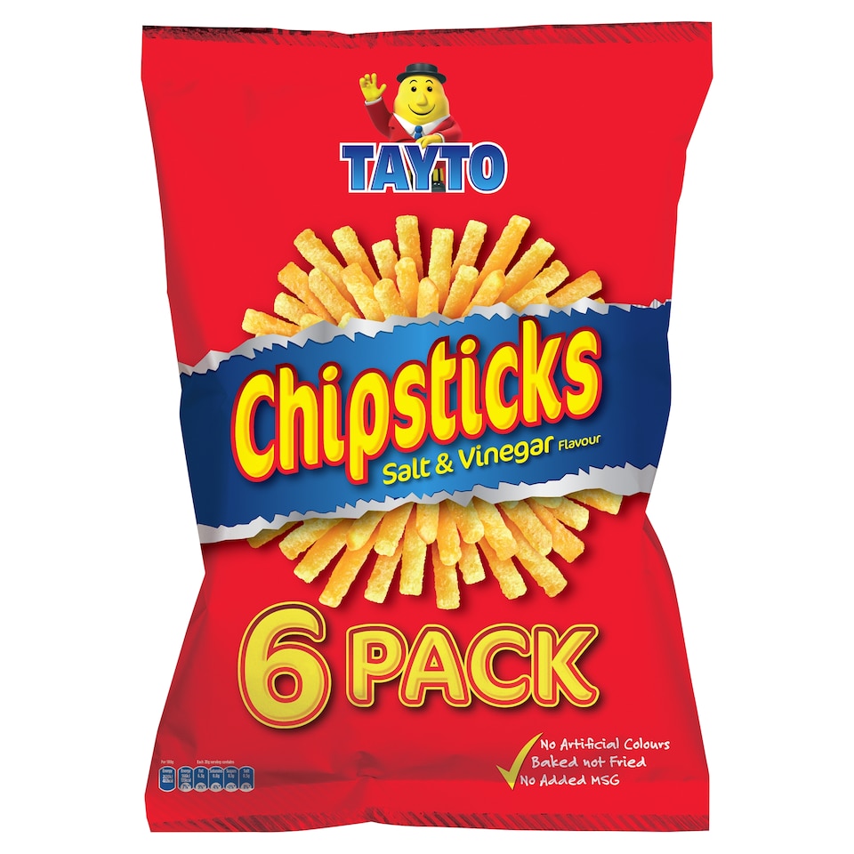 Tayto Chip Sticks Snacks 6 X 28G