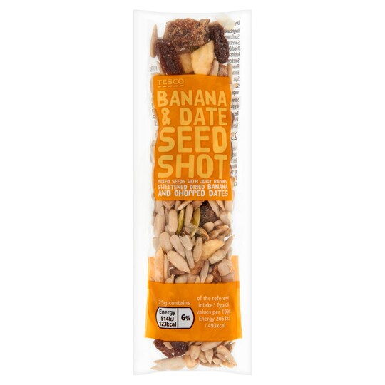 Tesco Banana And Date Seed Shot 25G Tesco Groceries
