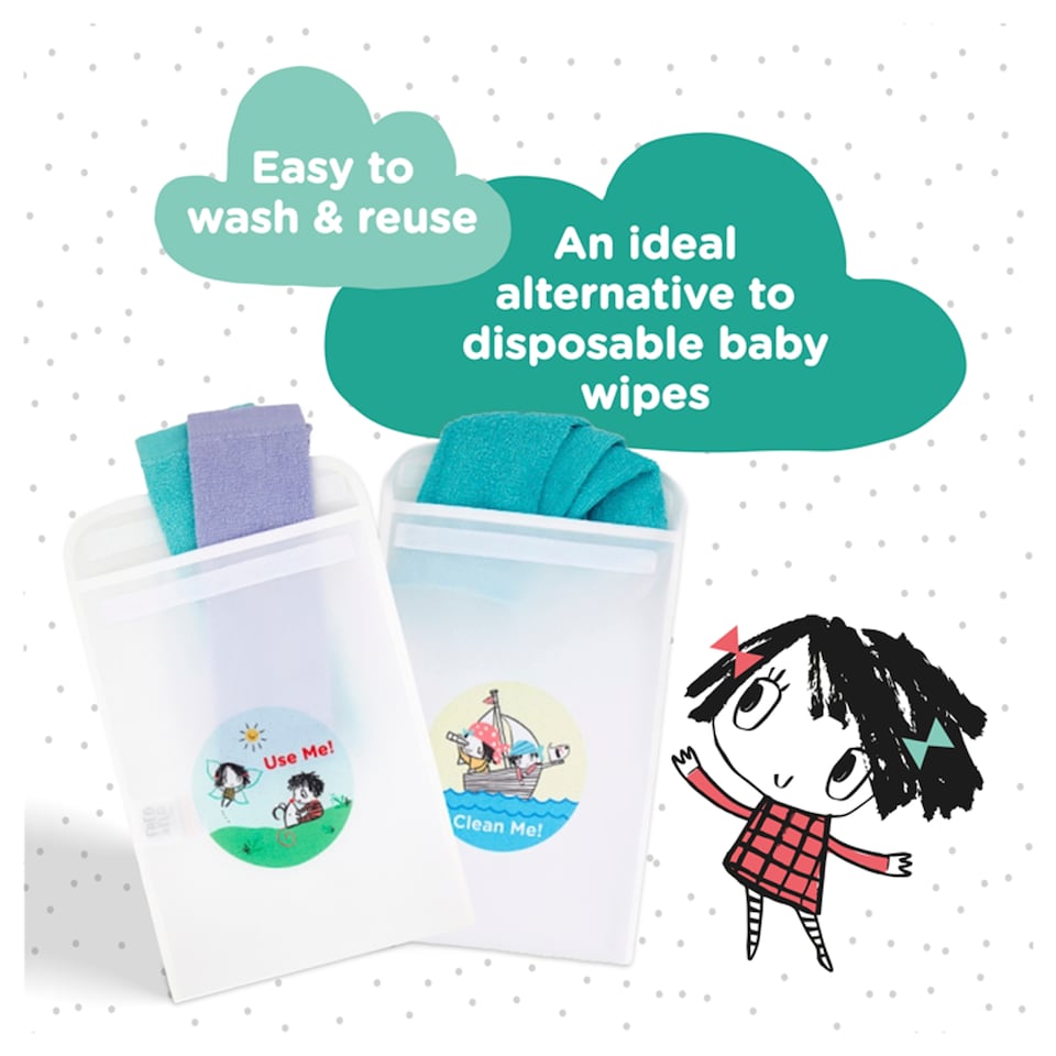 image 1 of Fred & Flo 10 Washable Hand & Face Wipes