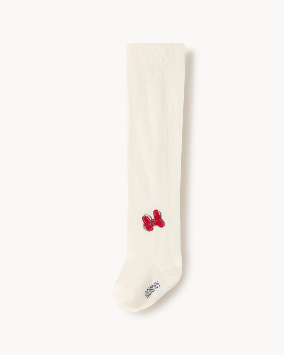 image 1 of Disney Minnie Mouse Corduroy Pinafore, Bodysuit and Tights Set in Red
