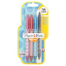 Papermate Inkjoy 100Rt Ball Pen Wraps Assrtd 4 Pack
