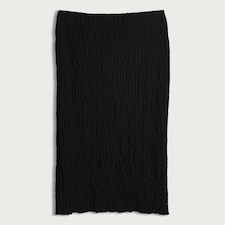 F&F Crinkle Straight Midi Skirt in Black